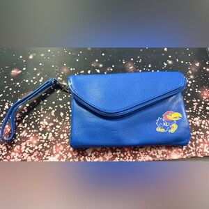 Blue Leather Clutch
